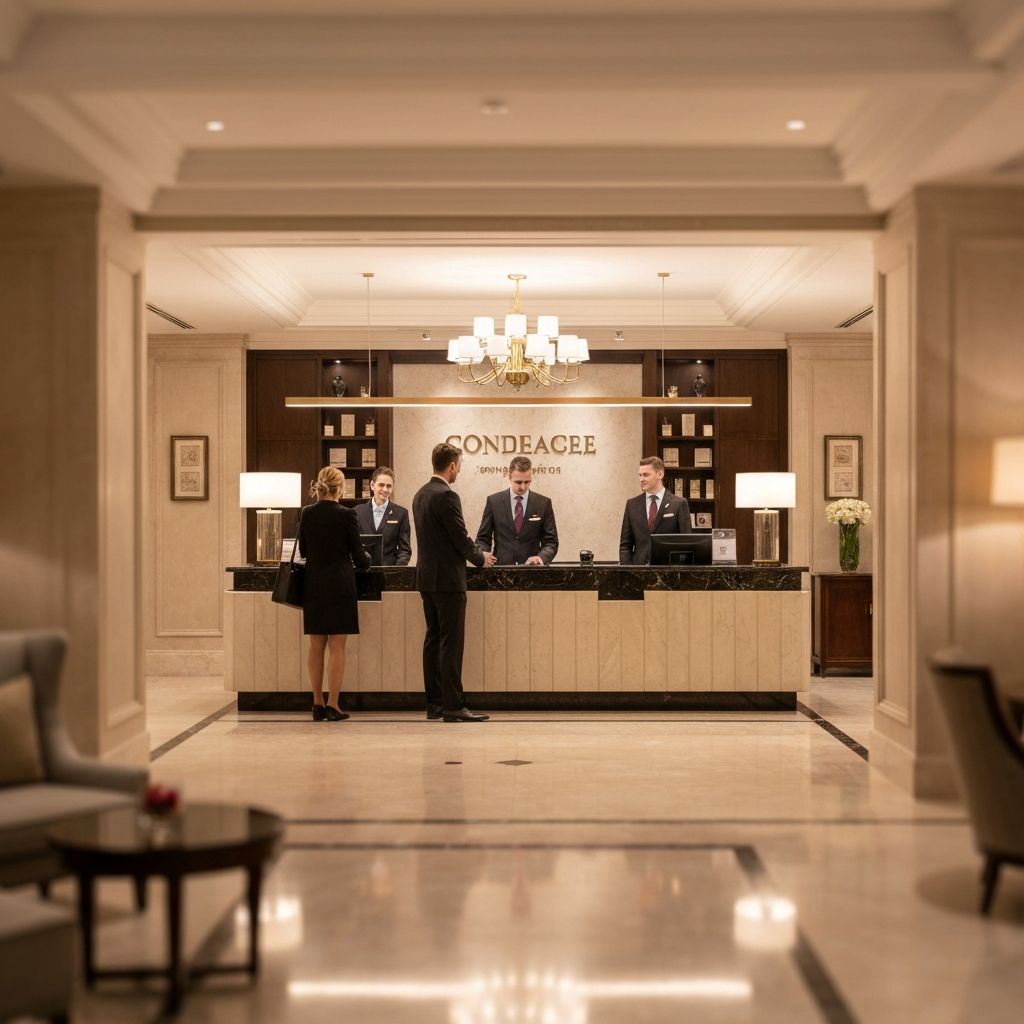 Ekskluzywna obsługa konsjerża premium - elegancki hotel lobby
